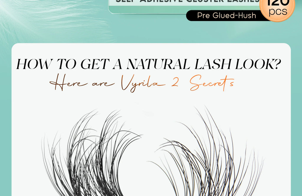 VYRILA Self Adhesive Eyelashes No Glue Needed Lashes 10‑16mm Pre Glued Cluster Lashes D Curl Soft Natural Press on Lashes