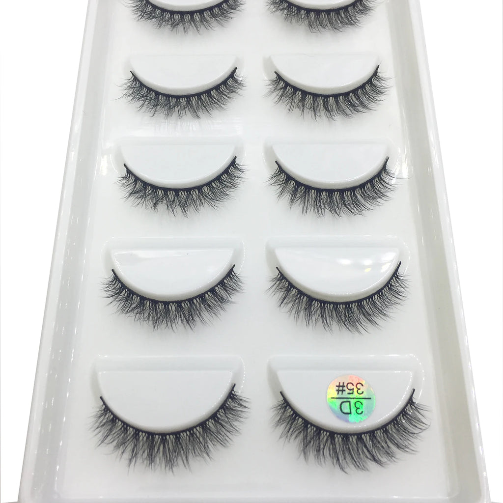 15 Style 5 Pairs 3D Eyelashes Natural False Eye Lashes Thick Faux Mink Lashes Soft Fake Eyelash Wispy Makeup Cilios