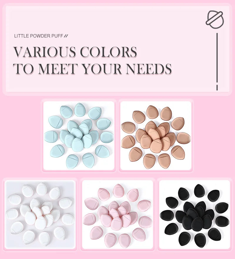 50/100PCS Mini Finger Puff Makeup Sponge Puffs Concealer Foundation Air Cushion Cosmetic Tool Dry Wet For Women Beauty Wholesale