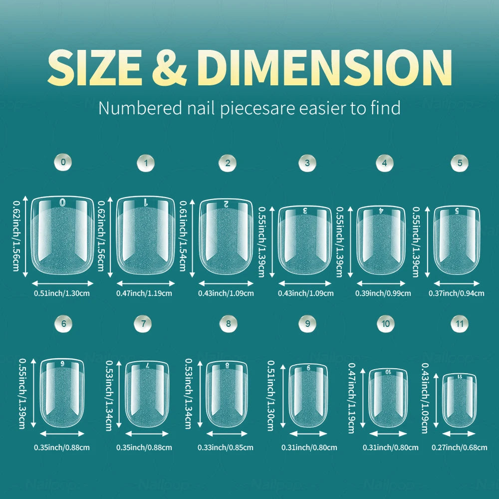 Nailpop 600pcs PRO Fake Nails Full Cover False Nail Tips Acrylic Nail Capsules Professional Material Finger Soak Off Gel Tips