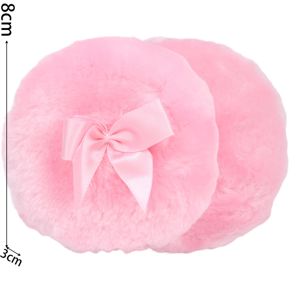 Plush Makeup Puffs Professional Butterfly Round Cosmetic Soft Plush Powder Puff Cute Bow Sponge Foundation Makeup Beauty Tools