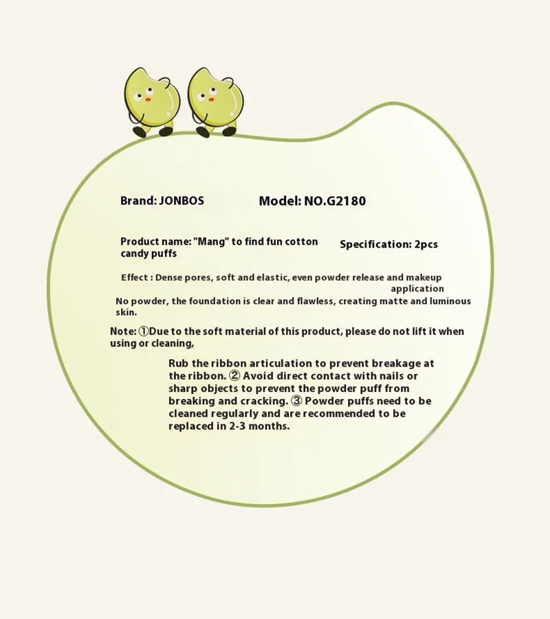 2PCS Makeup Blender Puff Air Cushion Foundation Sponge Loose Powder Puffs Mango-shaped  Cosmetic Applicator Tool Wholesale