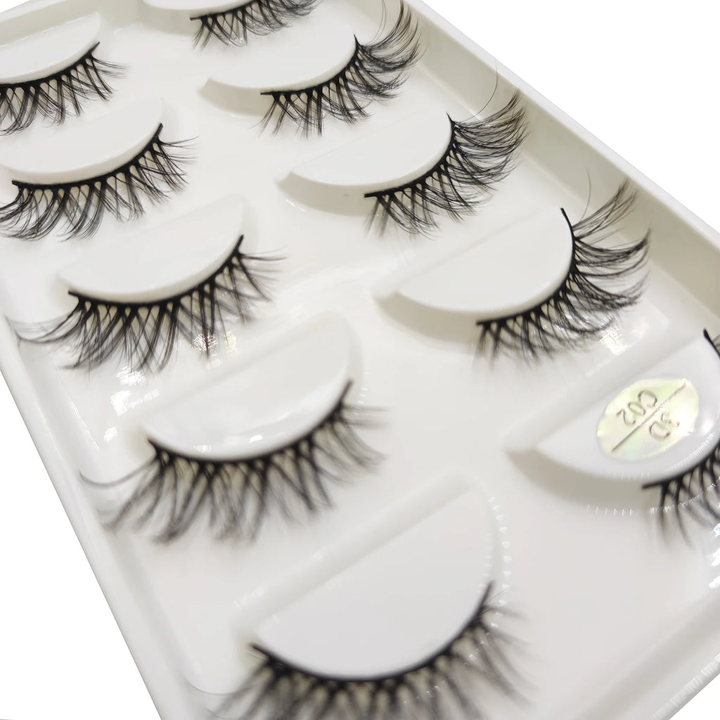 15 Style 5 Pairs 3D Eyelashes Natural False Eye Lashes Thick Faux Mink Lashes Soft Fake Eyelash Wispy Makeup Cilios