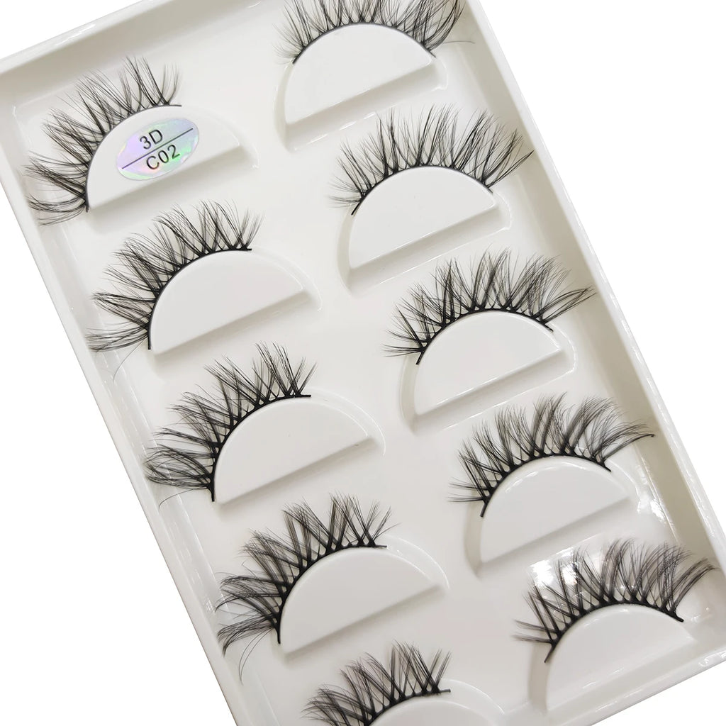 15 Style 5 Pairs 3D Eyelashes Natural False Eye Lashes Thick Faux Mink Lashes Soft Fake Eyelash Wispy Makeup Cilios