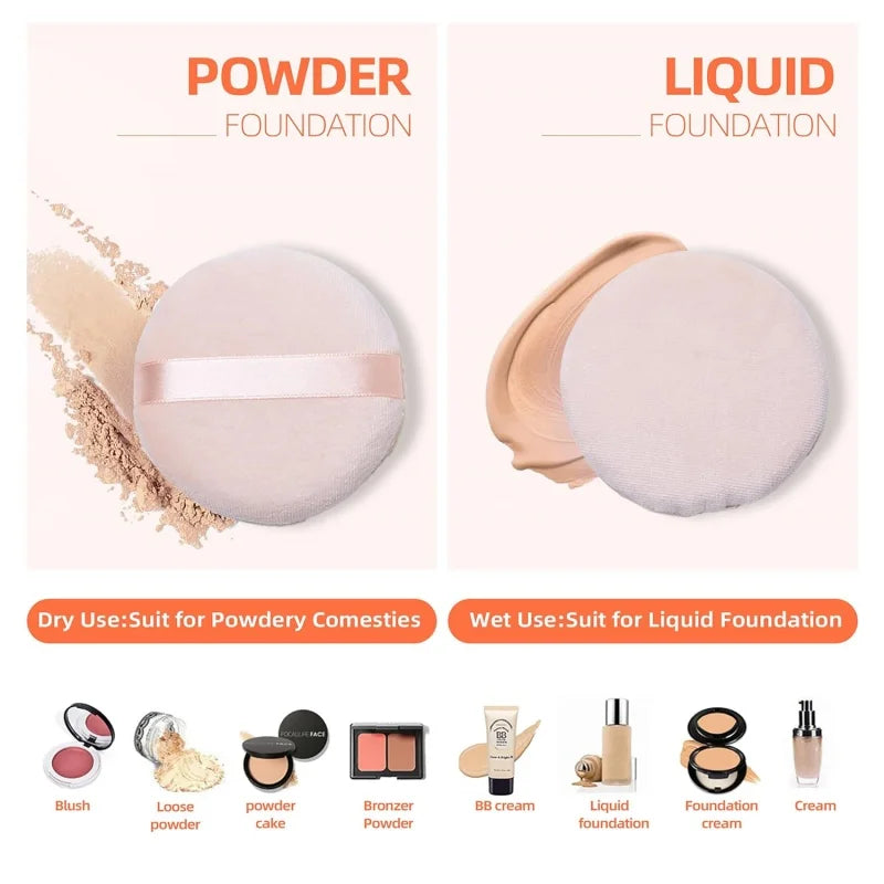 5/10Pcs Soft Velvet Makeup Sponge Loose Powder Cosmetic Puff Double-sided Face Makeup Sponge Concealer Wet Dry Makeup Tools