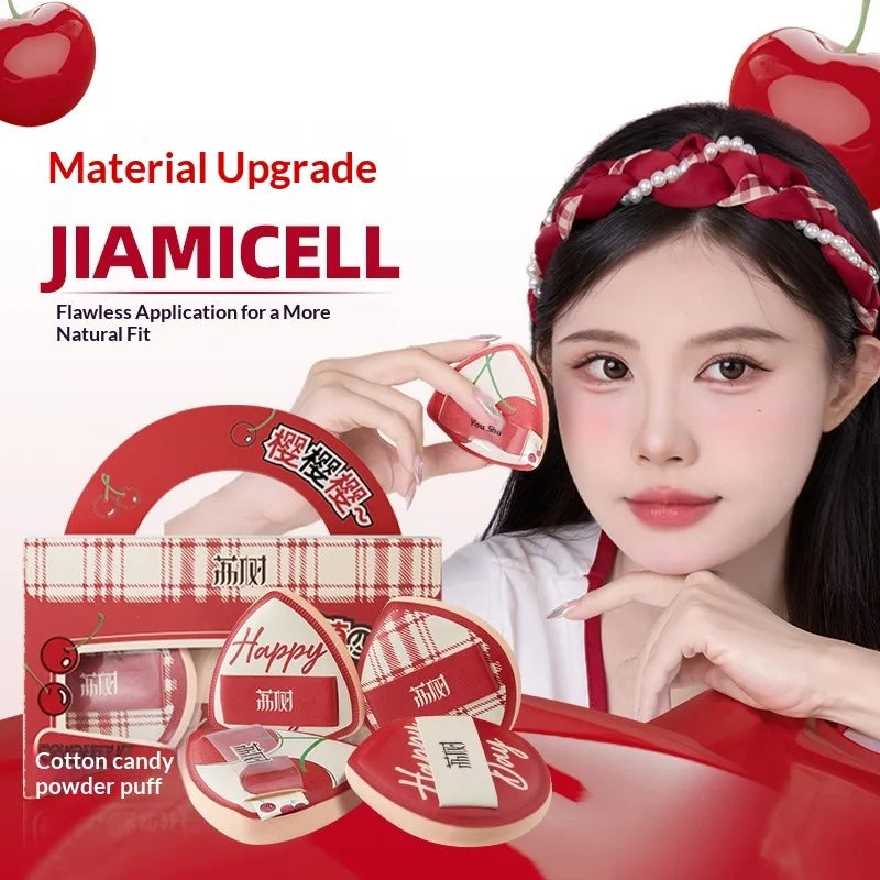 LISHU 4Pcs Ultra Sof Powder Puffs, Wet and Dry Dual-Use Makeup Sponge Set, Non-Powder-Absorbing for Cushion Foundation