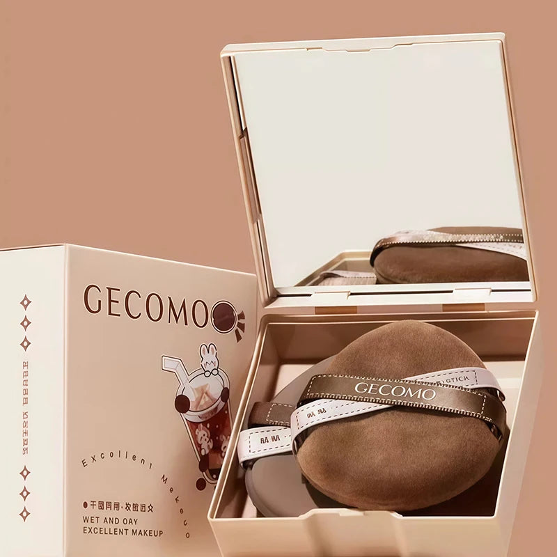 Two-pack Powder Puff Set Box with Mirror, Wet And Dry Dual Use, Super Soft Makeup Sponge And Loose Powder Air Cushion