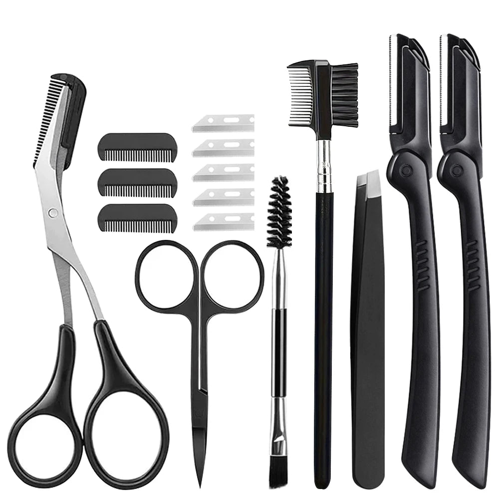 15PCS Eyebrow Razor Set Multipurpose Face Razors For Women And Men Dermaplaning Easy To Use Cutter Shaver Blades Makeup Tool