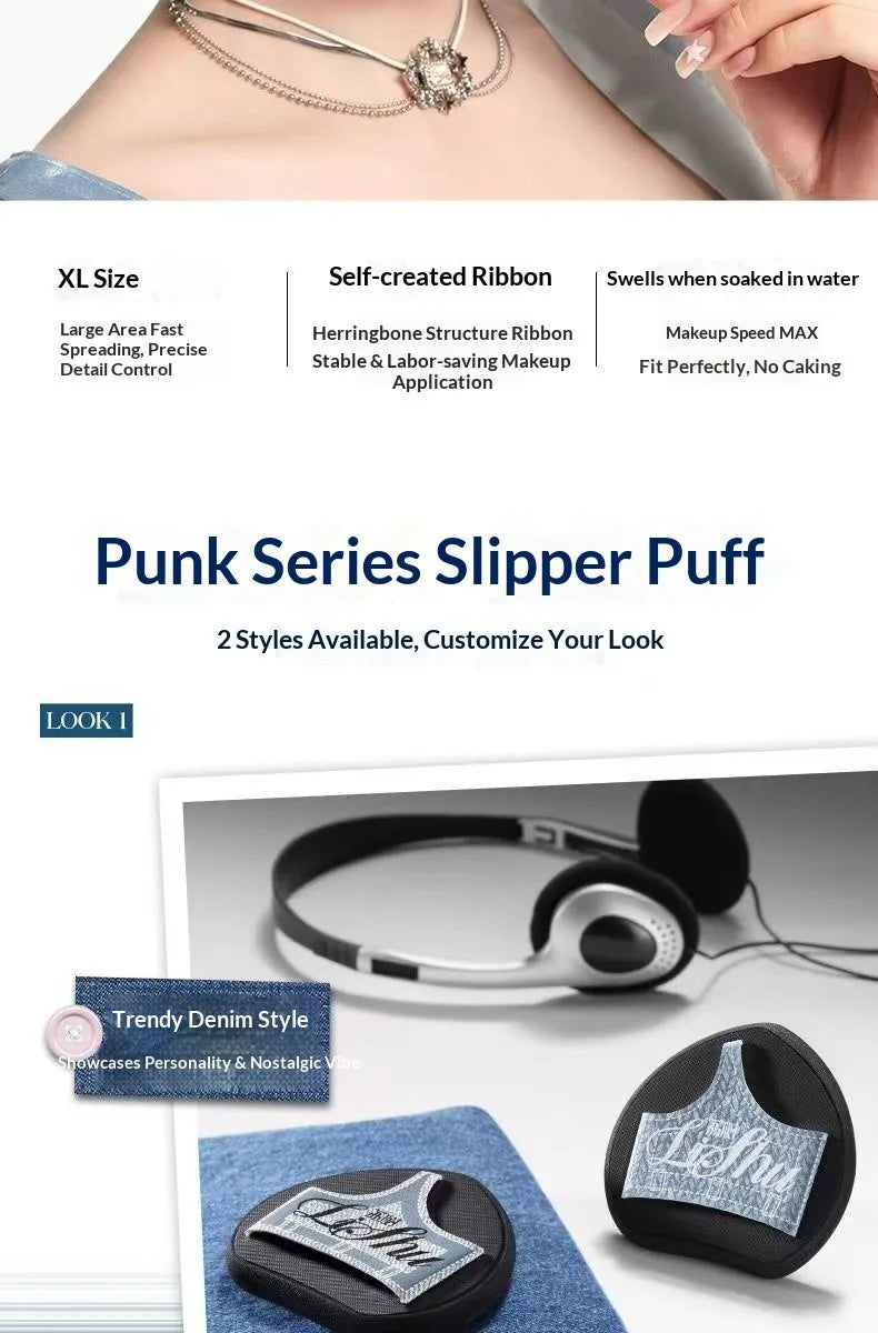 LISHU Makeup Puff Set, Large Powder Puffs for Foundation & Concealer, Wet and Dry Dual-Use, Skin-Friendly & No Powder Absorption