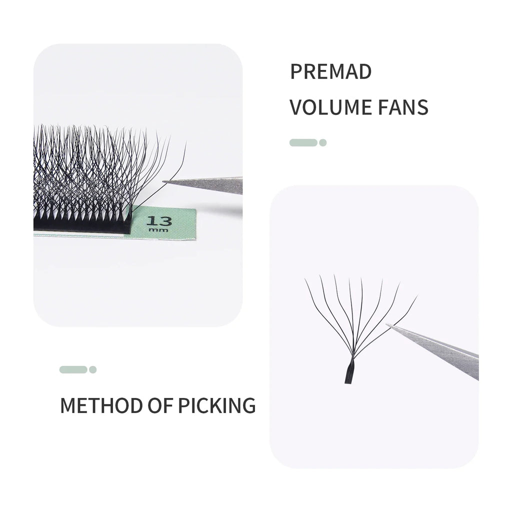 GLAMLASH 8D-W Shaped Eyelash Extension C/D/L/LU/M Premade Volume Fans Clover W Style Lashes False Mink Soft Easy Faning Natural