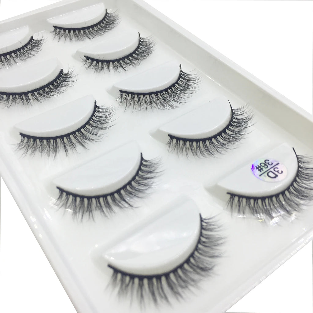 15 Style 5 Pairs 3D Eyelashes Natural False Eye Lashes Thick Faux Mink Lashes Soft Fake Eyelash Wispy Makeup Cilios