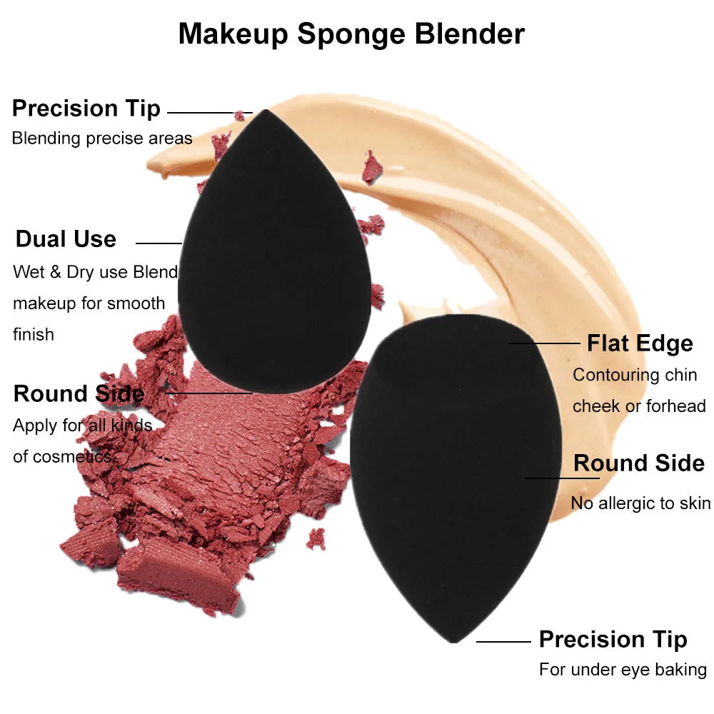 Black Beauty Egg Makeup Blender Cosmetic Puff Makeup Sponge Cushion Foundation Powder Sponge Beauty Tool Make Up Accessories