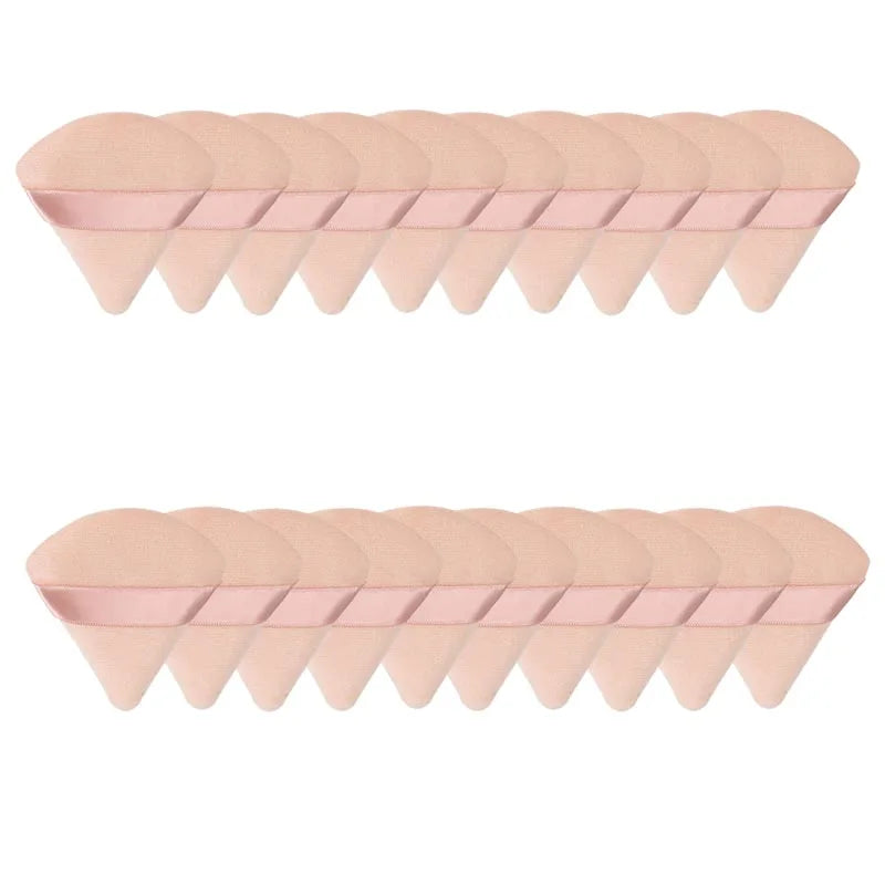 New 10/20Pcs Triangle Velvet Powder Sponge Cosmetics Flours Mini Face Makeup Washable Light Weight Makeup Tool FP03