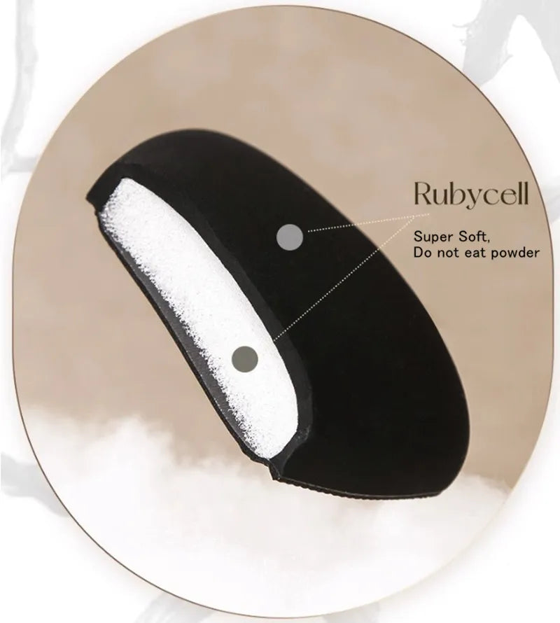 Lishu Black Air Cushion Foundation Puff High Elastic Soft Do Not Eat Powder Makeup Blender Applicator Sponge Wet Dry Dual Use