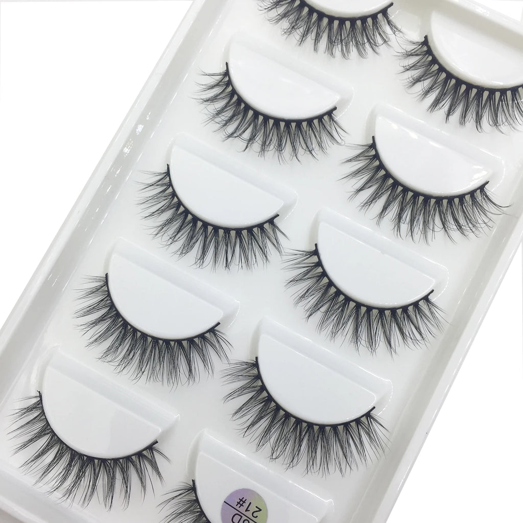 15 Style 5 Pairs 3D Eyelashes Natural False Eye Lashes Thick Faux Mink Lashes Soft Fake Eyelash Wispy Makeup Cilios
