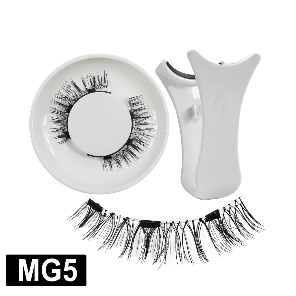RED SIREN Magnetic Eyelashes With Applicator Reusable Natural Magnetic Lashes Kit No Glue Needed Soft Clear Band False Eyelashes