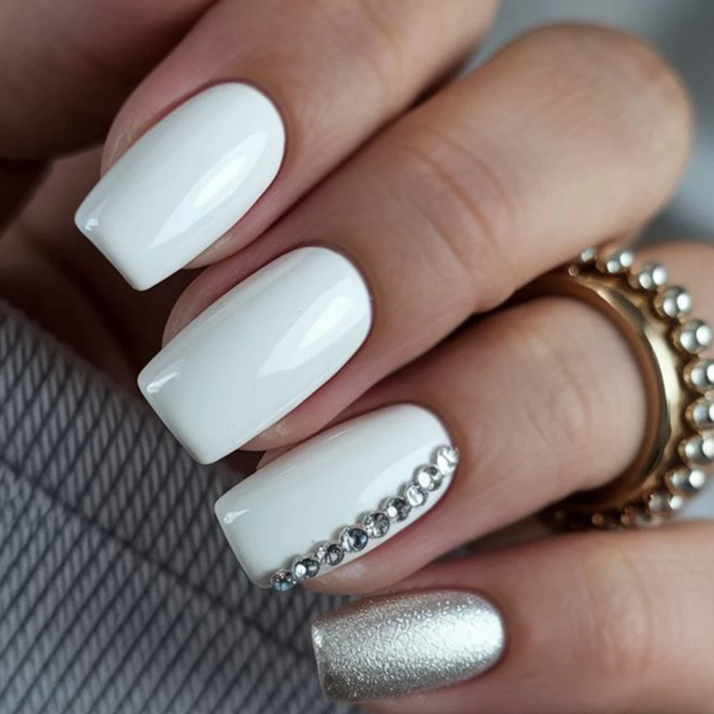 120pcs/Box Bright Gloss Pink False Nails Medium Almond Simple Solid Color Press On Nails Soft Gel Full Cover Wearable False Nail