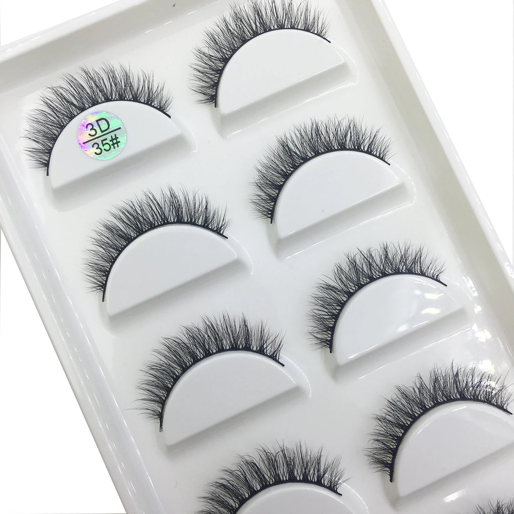 15 Style 5 Pairs 3D Eyelashes Natural False Eye Lashes Thick Faux Mink Lashes Soft Fake Eyelash Wispy Makeup Cilios