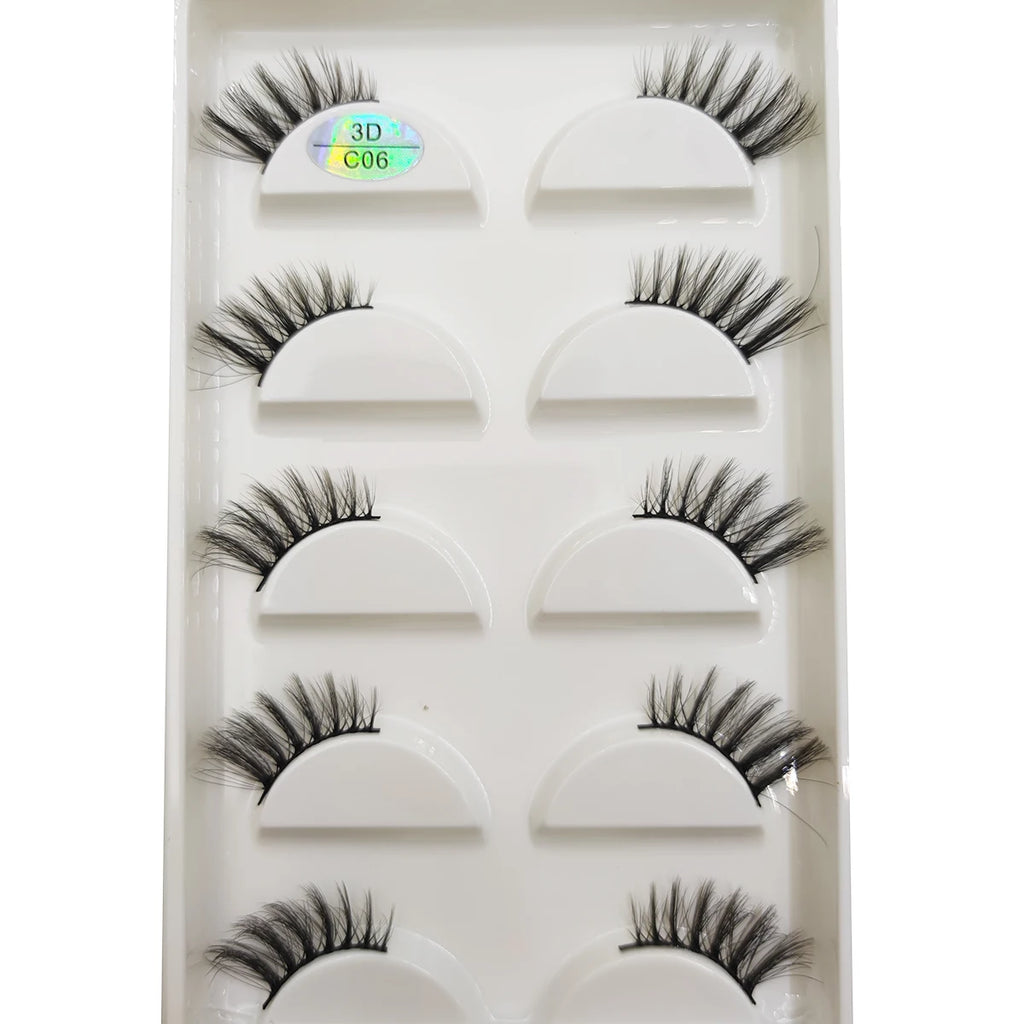 15 Style 5 Pairs 3D Eyelashes Natural False Eye Lashes Thick Faux Mink Lashes Soft Fake Eyelash Wispy Makeup Cilios