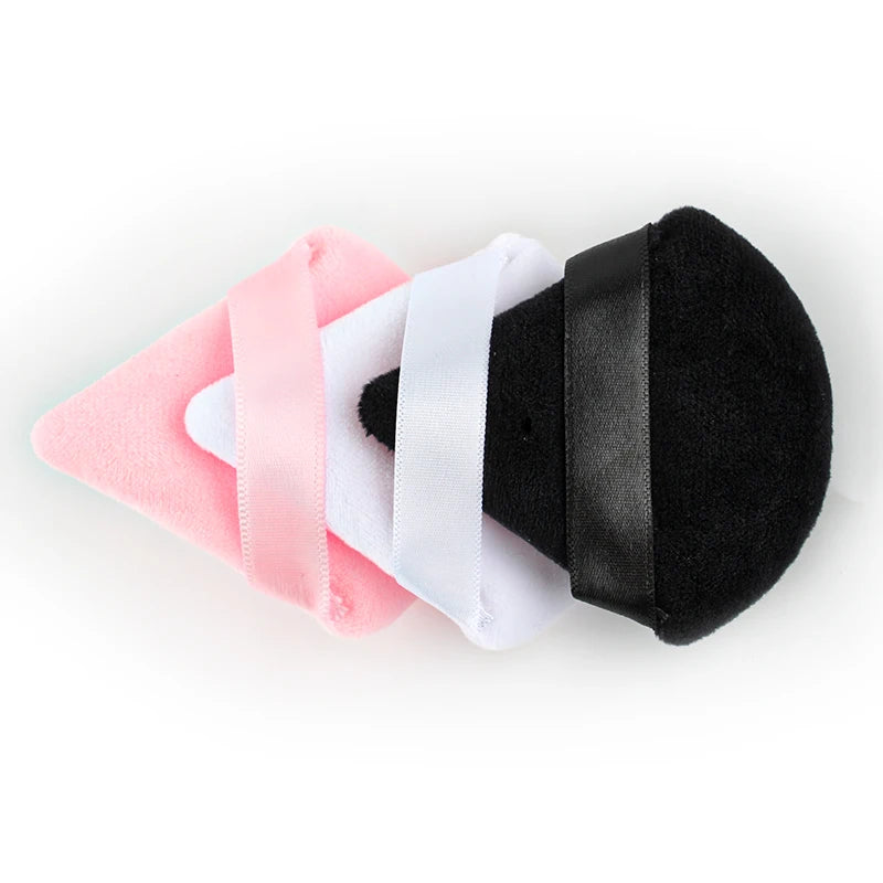 1/2/3/6Pcs Triangle Velvet Powder Puff Face Cosmetic Eye Beauty Makeup Tool Reusable Sponge Washable Mini Powder Puff Accessorie