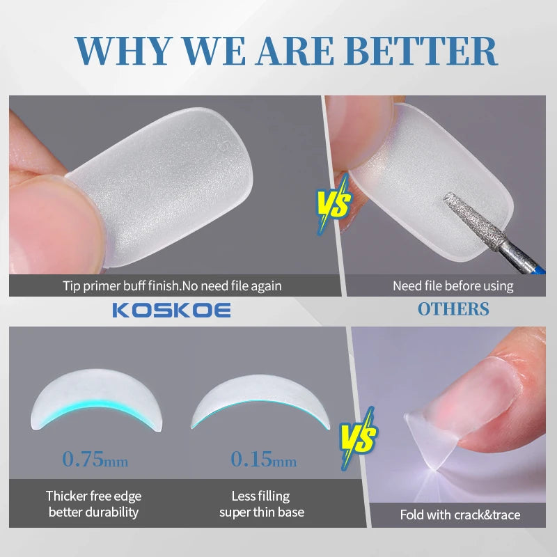 300/240pcs Matte Soft Gel Tips Short Almond Fake Nail Tips Nails Set Press On False Nail Full Cover Short Almond Nail Capsules