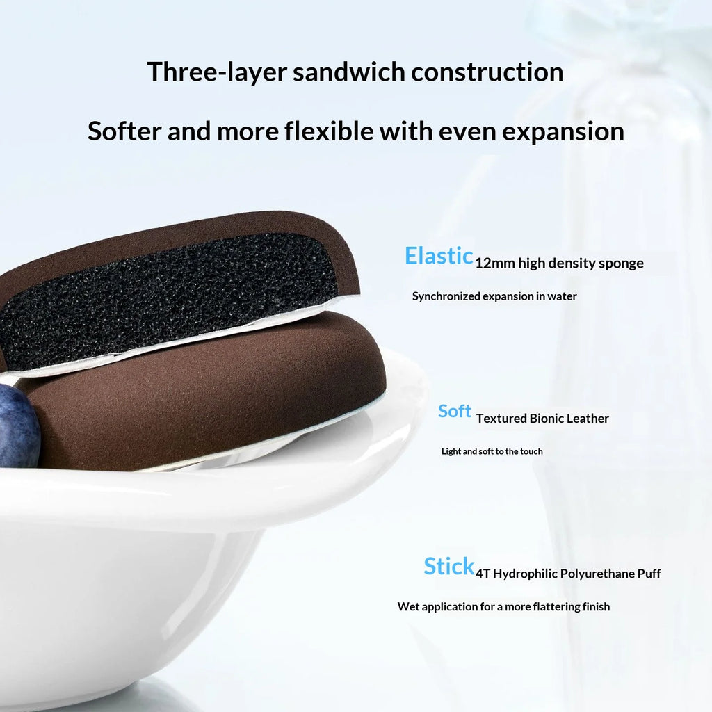 Everbab 2pcs Soft Air Cushion Makeup Puff, Blending Foundation Sponge for Wet Dry Use, Non-Absorbent Face Powder Puff for Makeup