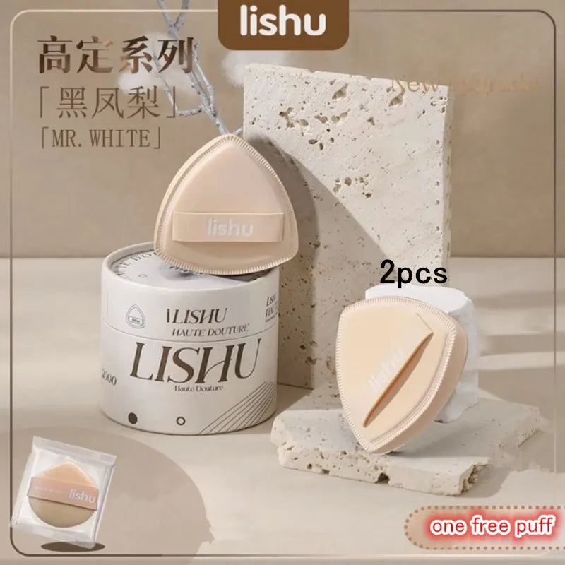 Lishu Black Air Cushion Foundation Puff High Elastic Soft Do Not Eat Powder Makeup Blender Applicator Sponge Wet Dry Dual Use