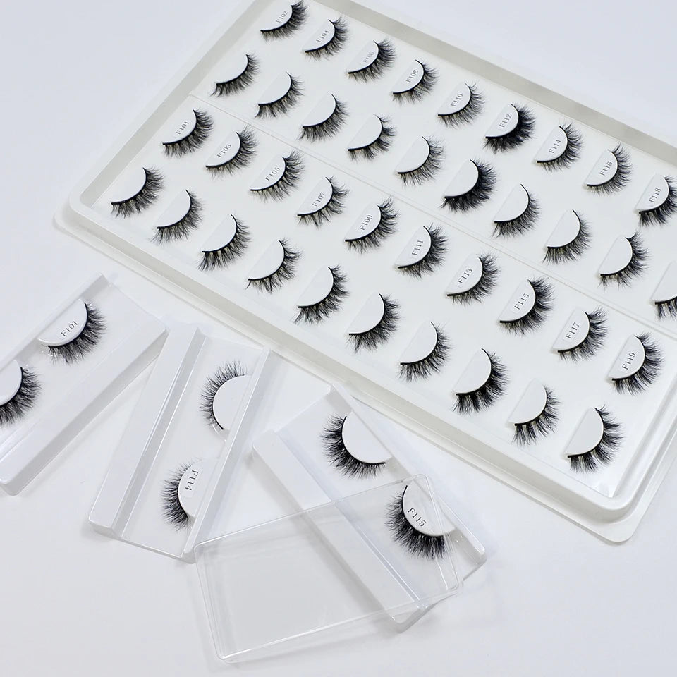 Natural Mink Lashes High Quality Fashion Classic Soft Full Strip Lashes Makeup 12mm Short Mink Eyelashes