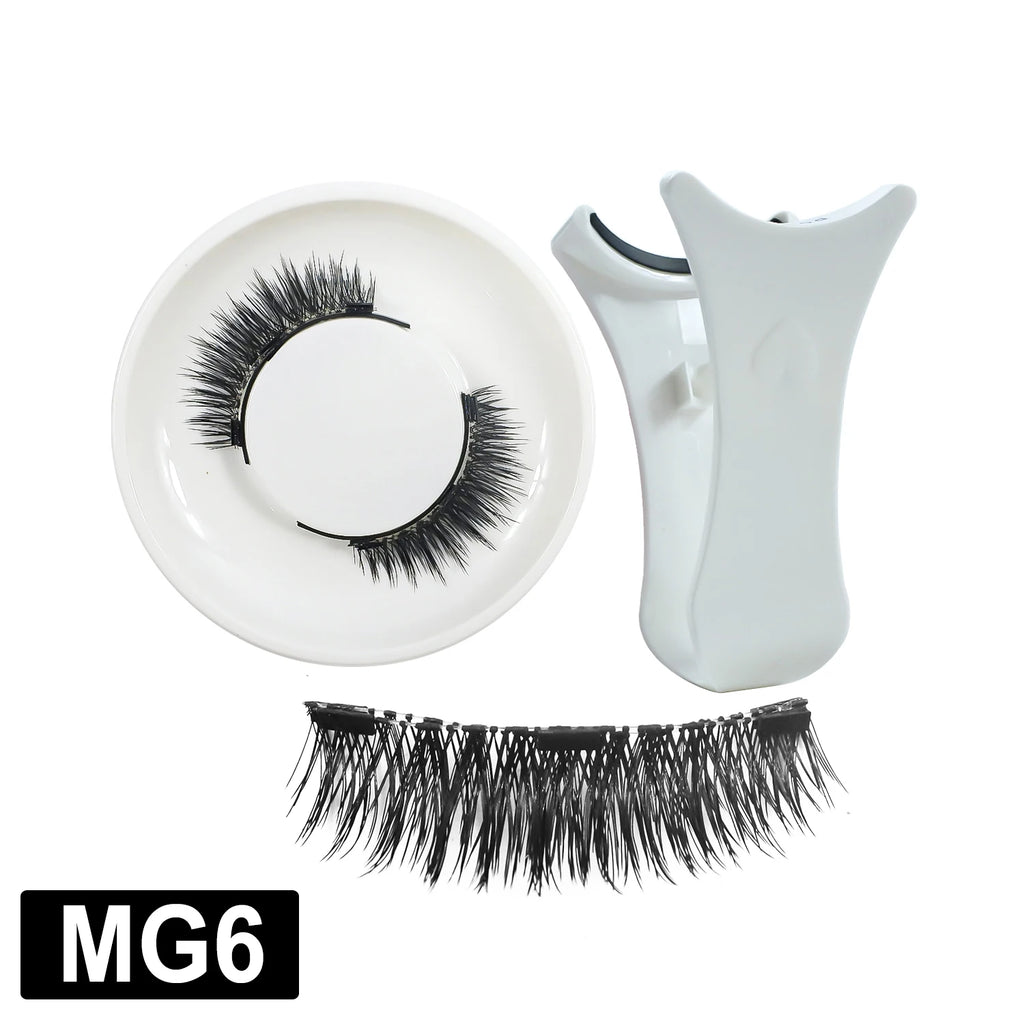 RED SIREN Magnetic Eyelashes With Applicator Reusable Natural Magnetic Lashes Kit No Glue Needed Soft Clear Band False Eyelashes