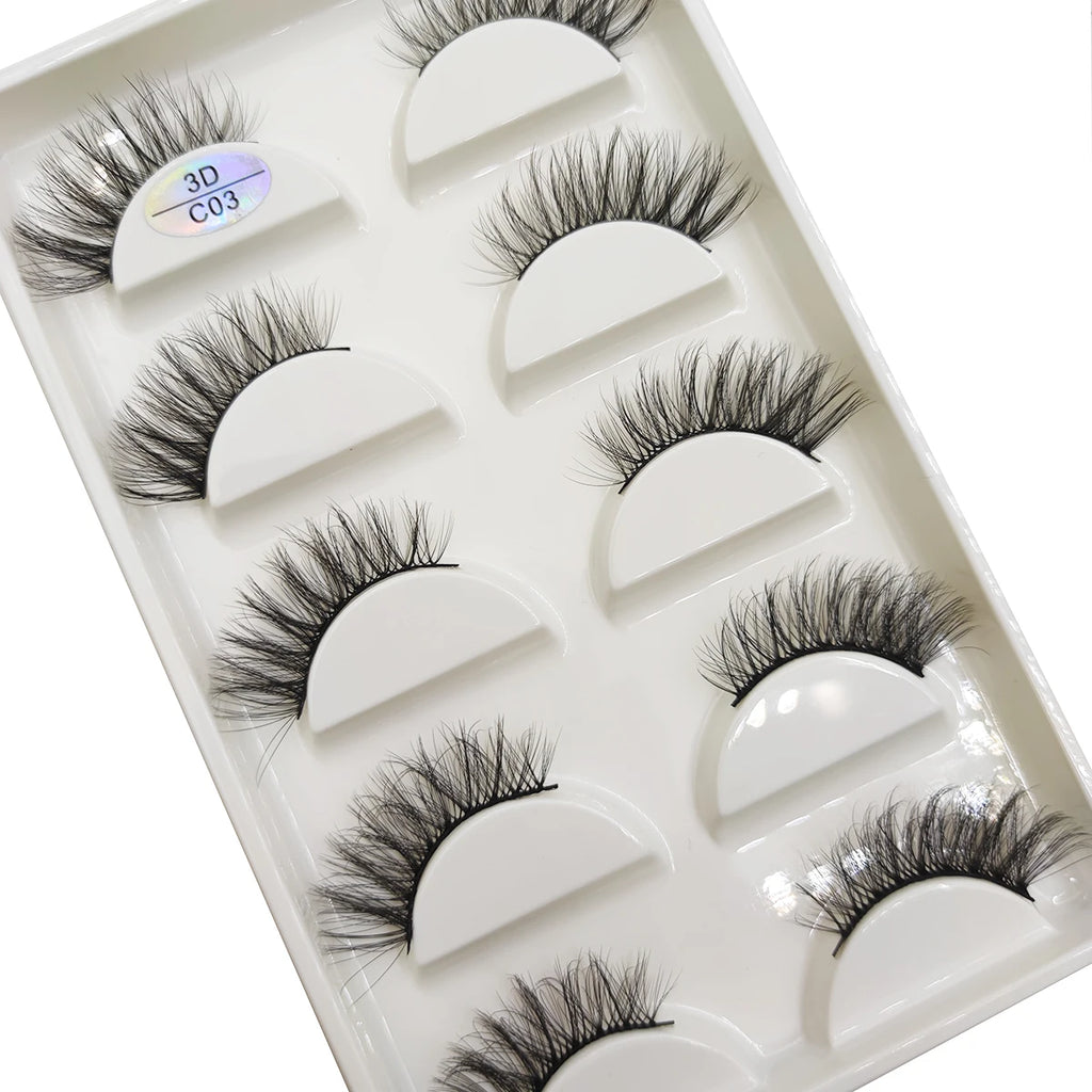 15 Style 5 Pairs 3D Eyelashes Natural False Eye Lashes Thick Faux Mink Lashes Soft Fake Eyelash Wispy Makeup Cilios