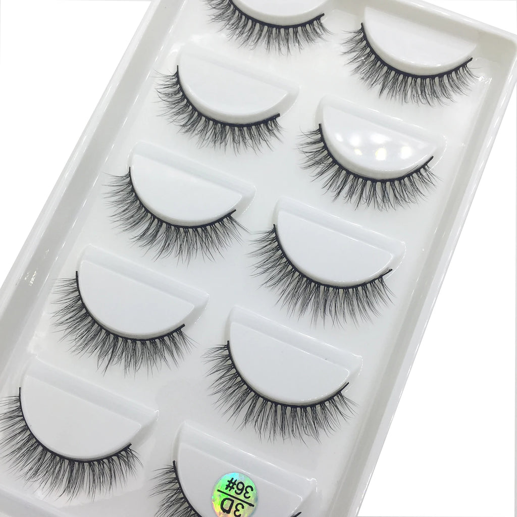 15 Style 5 Pairs 3D Eyelashes Natural False Eye Lashes Thick Faux Mink Lashes Soft Fake Eyelash Wispy Makeup Cilios