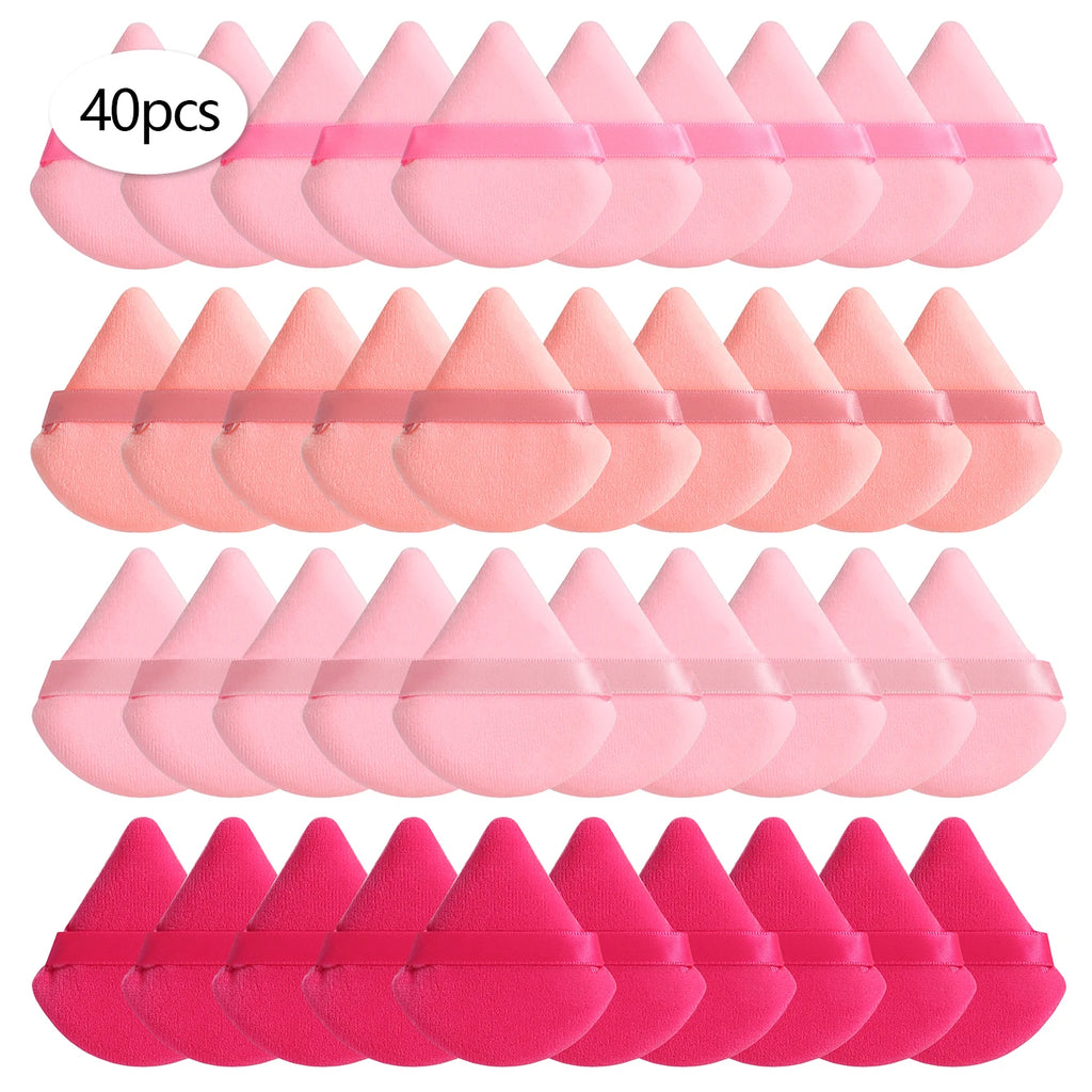 Triangular Powder Puff 20-40Pcs Is Used to Apply Loose Powder and Gently Press It onto the Face to Achieve a Setting Effect
