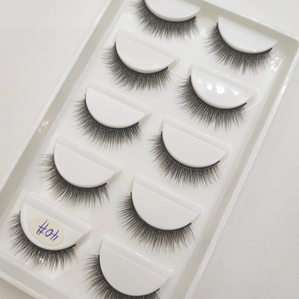 15 Style 5 Pairs 3D Eyelashes Natural False Eye Lashes Thick Faux Mink Lashes Soft Fake Eyelash Wispy Makeup Cilios