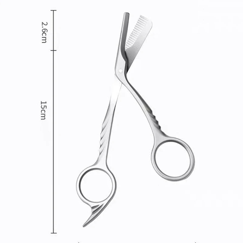 1Pcs Eyebrow Trimming Scissors with Combs Eyebrow Trimmer Kit Stainless Steel Grooming Eyebrow Shaping Scissors Tools