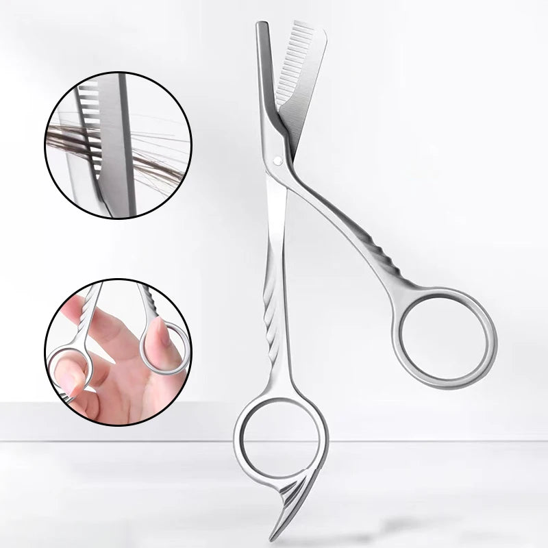 1Pcs Eyebrow Trimming Scissors with Combs Eyebrow Trimmer Kit Stainless Steel Grooming Eyebrow Shaping Scissors Tools